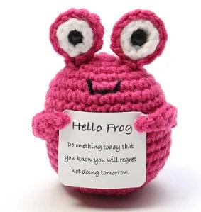 New Positive Energy Hug Pocket Mini Handmade Plush Wool Woven Doll with Card Funny Birthday Holiday Gift Family Room Decoration Good Vibrations