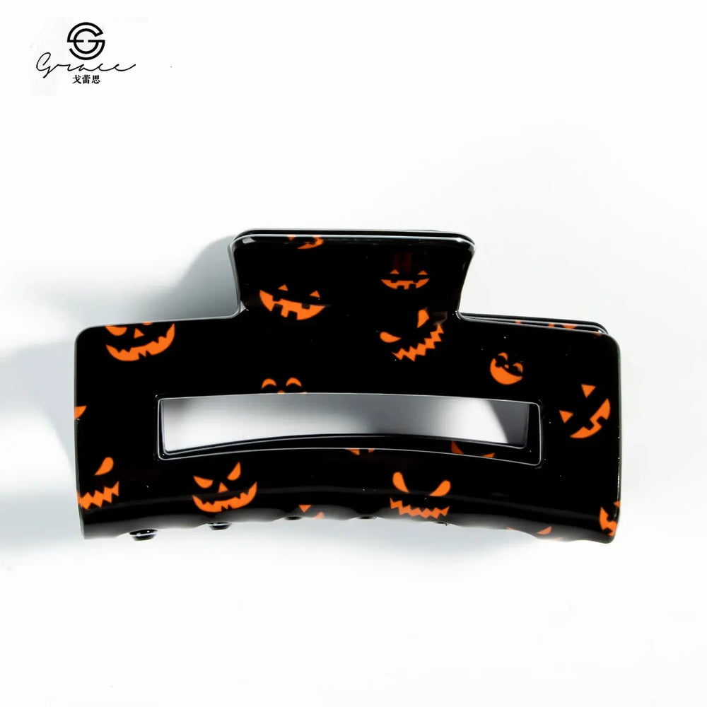 Women's Ghost Pumpkin Hairpin Ghost Face Halloween Grab For Cool Girls Funny And Joyful Hairpin Spider Web Side Clip Decorations Good Vibrations