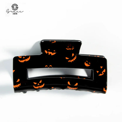 Women's Ghost Pumpkin Hairpin Ghost Face Halloween Grab For Cool Girls Funny And Joyful Hairpin Spider Web Side Clip Decorations Good Vibrations