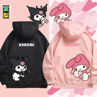 Sanrio co-branded sweatshirt for boys and girls Kuromi pattern print children's autumn and winter hoodie sweatshirt trend Good Vibrations