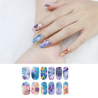 6 Sheets Vibrant Full Wrap Nail Polish Stickers Self-Adhesive Nail Decals for DIY Nail Art Manicure Designer Nail Art Stickers Good Vibrations