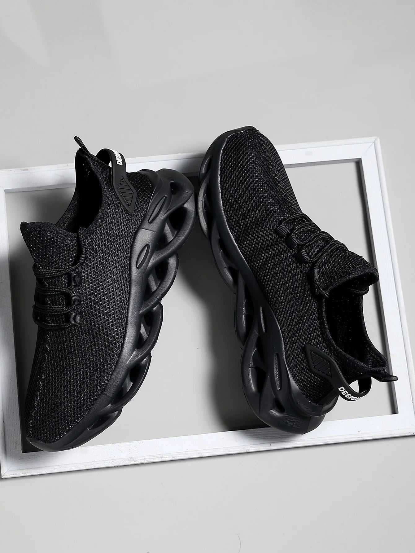 Men Sports Running Black Jogging Shoes Casual Sneakers Brown Outdoor Breathable Mesh Women Light Shock-absorption Black Tennis Good Vibrations
