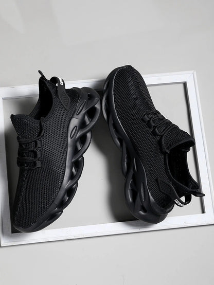 Men Sports Running Black Jogging Shoes Casual Sneakers Brown Outdoor Breathable Mesh Women Light Shock-absorption Black Tennis Good Vibrations