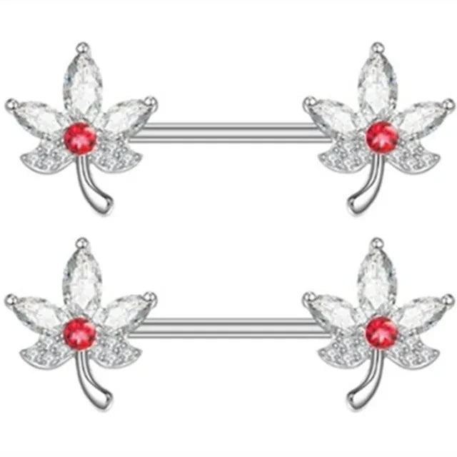 1Pair Green Butterfly Nipple Piercing Jewelry 14G Pink Heart Nipple Rings for Women Flower Nipple Piercing Barbell Pezon Mujer Good Vibrations Adult Super Store