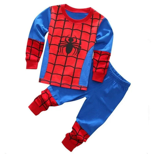 Marvel The Avengers Captain America Spiderman Children's Spring and Autumn Long Sleeve Suit Iron Man Hulk Pajamas Home Clothing Good Vibrations