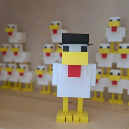 Charming and cute pixel chicken statue - artistically crafted animal decoration suitable for homes and offices Good Vibrations