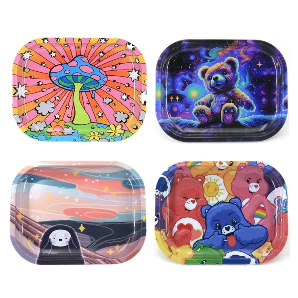 Various Pattern Designs Rolling Tray Herb Tinplate Plate Grinder Tools Rolling Tray 180 x 140 MM Herb Tobacco Smoke Accessories Good Vibrations Adult Super Store