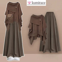 Autumn Set Women 2025 New Sweet and Fashionable Versatile Knitted Sweater Loose Slimming Half Body Skirt Pants Two-piece Set Good Vibrations