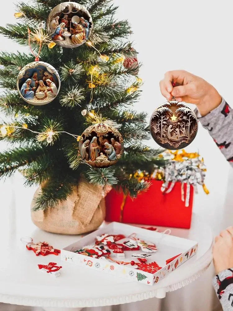 Christmas Tree Pendant Jesus Christ Hanging Ornaments Christmas Tree Ornament Christian Gifts Exquisite Xmas Ornaments Good Vibrations