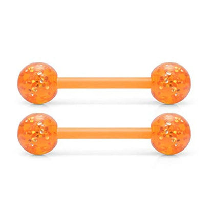 2Pcs 14G 16mm Glow In The Dark Flexible Acrylic Straight Tongue Nipple Ring Retainer Piercing Fpr Woman and Man Good Vibrations Adult Super Store