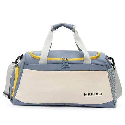 Multi Functional Sports Duffle Bag Large Capacity Gym Yoga Travel Bag  for Fitness Workout Weekend Trips Good Vibrations