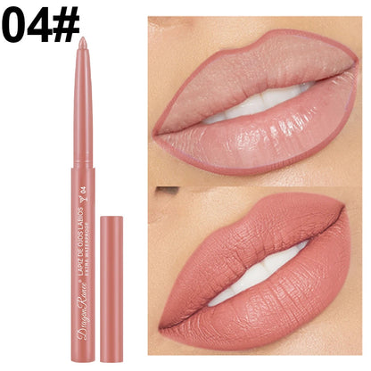 Lip Liner Lipstick Pen Waterproof Long-Lasting Hook Line Lip Pencil Matte Matte Beginner Automatic Lip Liner Bean Paste Color Hook Pen Automatic Rotating Lip Liner Good Vibrations