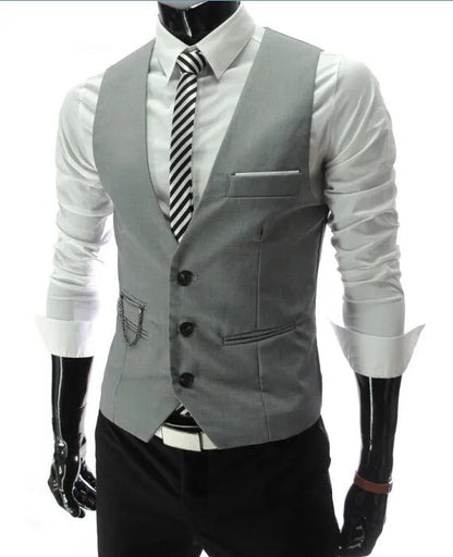 New Arrival Dress Vests For Men Vest Slim Fit Mens Suit Vest Male Waistcoat Gilet Homme Casual Sleeveless Formal Business Jacket Good Vibrations