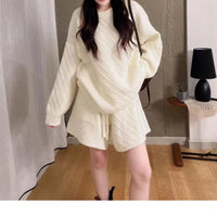 2025 New Sweater Set for Women Autumn Knitted Top and Skirt Fashion Loose Two-Piece Set Good Vibrations
