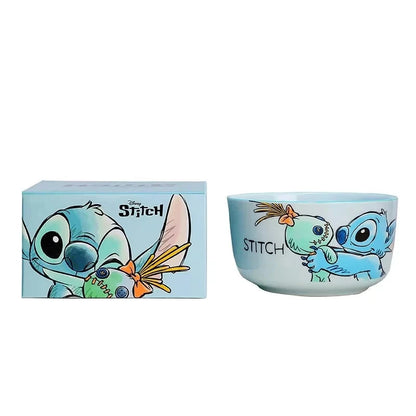Stitch Kawaii Anime Cartoon Peripheral Ceramic Exquisite Tableware High Temperature Resistant Chopsticks Set 4.5 Inch Bowl Good Vibrations