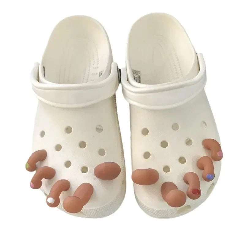 Cute Cartoon Toe Series Shoe Charms Designer Funny Simulation Toes Clogs Buckle Punk Hip Hop Street Shoe Decorations for Crocs Good Vibrations