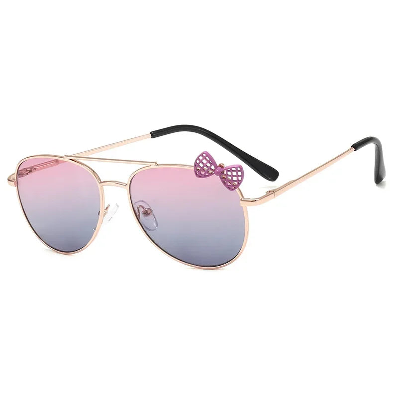 Kids Cute Sunglasses Metal Frame Children Sun Glasses Fashion Girls Outdoor Cycling Goggles Party Eyewear Photography Supplies Good Vibrations