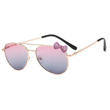 Kids Cute Sunglasses Metal Frame Children Sun Glasses Fashion Girls Outdoor Cycling Goggles Party Eyewear Photography Supplies Good Vibrations