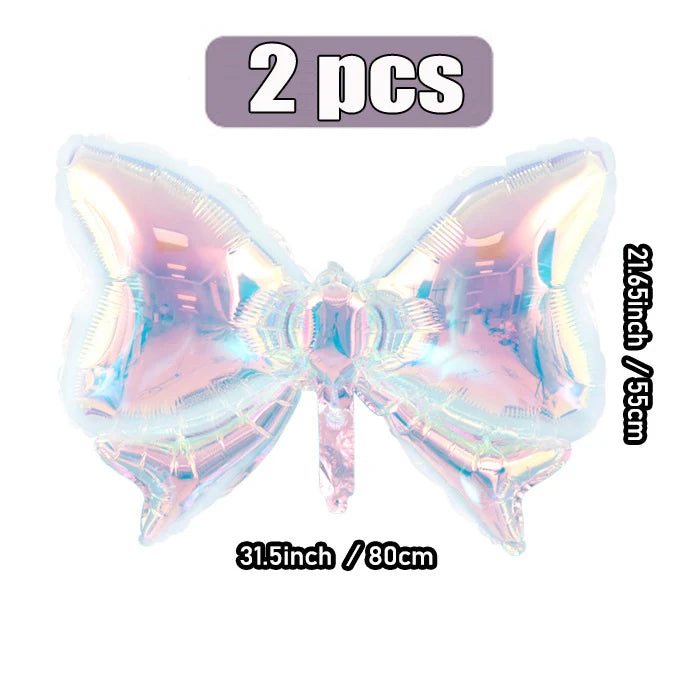 2 Pack Rainbow Transparent Bow Balloons Wedding Gender Reveal Baby Shower Birthday Party Valentine's Day Good Vibrations