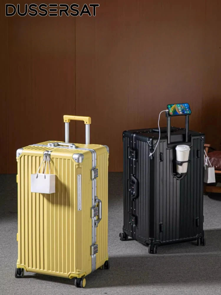 Hard Shell Carry-On Suitcase Rolling Travel Luggage with Spinner Wheels 20 24 26 28 30 Inch Large Capacity Durable Luggage Good Vibrations