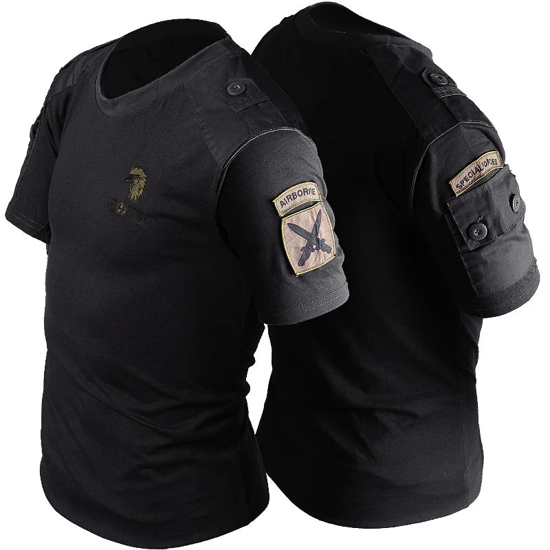 Army Tactical T-shirt Men's Spring Autumn Long Sleeve Military T Shirt Combat Clothes Uniform Tops Round Neck Cotton Tee 4XL Good Vibrations