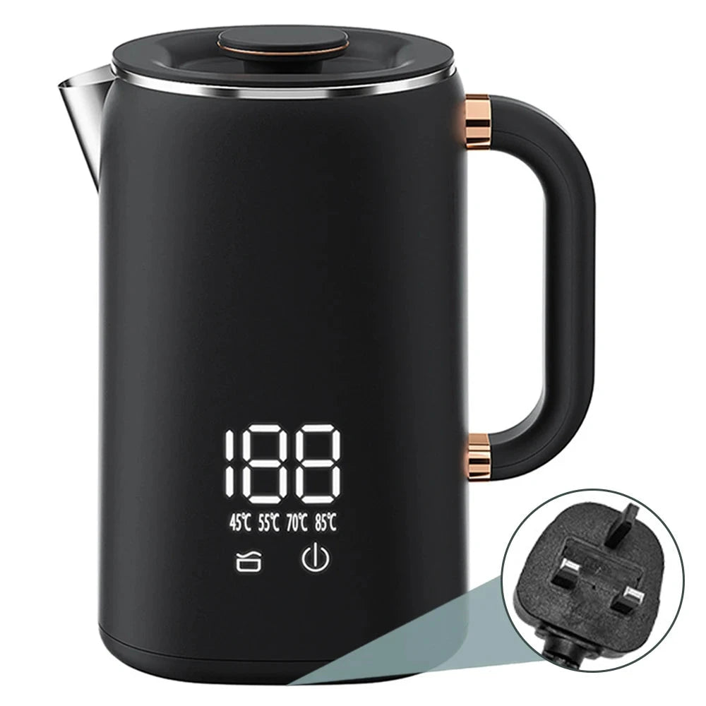 Electric Water Boiler Kettle for Tea Coffee 5 Levels Temperature Control Auto Shut Off Double Layer Insulated Hot Water Kettle Good Vibrations