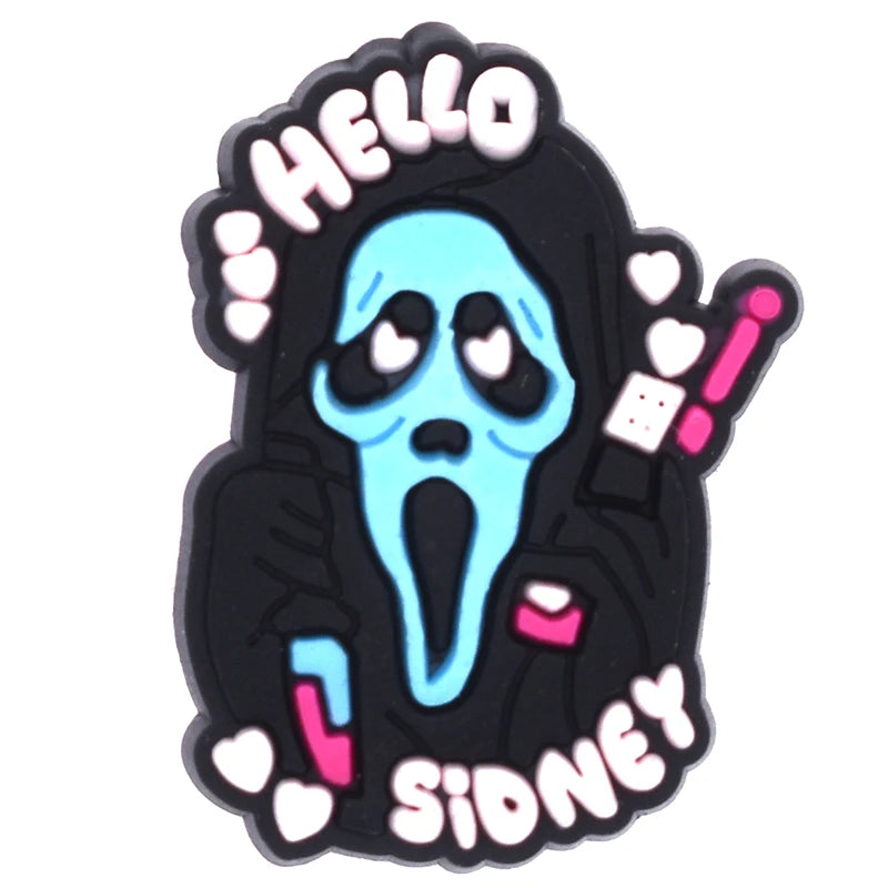 1PCS Hot Selling Ghost Series Shoe Charm PVC Sandal Accessories DIY Cartoon Skeleton Bag Wristband Decor Halloween Gifts Good Vibrations