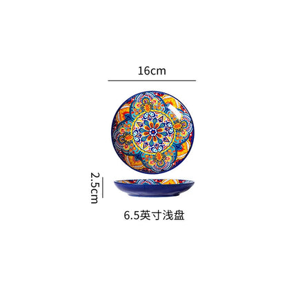 Ceramic Tableware Set Rice Bowl Serving Plate Creative Cutlery Soup Plate Noodle Handle Bowl Sauce Dish Steak Salad Fruit Plate Good Vibrations