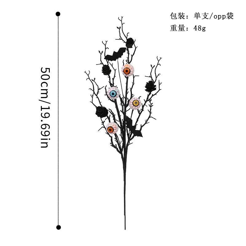 2026 Festival Party Decor Banquet Mini DIY Flower Branch for Halloween Christmas Thanksgiving Day Wedding Party Decorations 1pc Good Vibrations