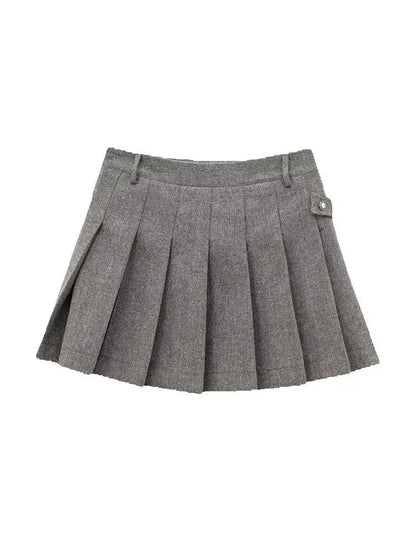 Women Wide Pleated Mini Skirt Sets For Women 2 Pieces Fashion Double Breasted Short Jacket Women 2 Pieces Women Outfit Good Vibrations