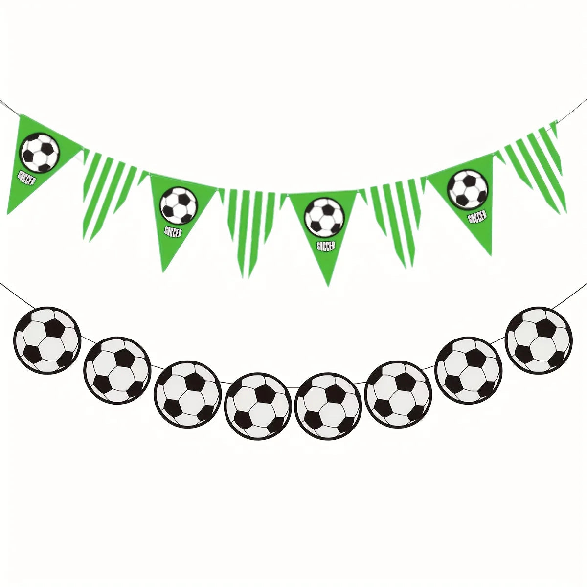 Soccer Party Banner Decorations 1 Set Paper Soccer Garland for Sports Theme Events Birthday Parties confetti Good Vibrations