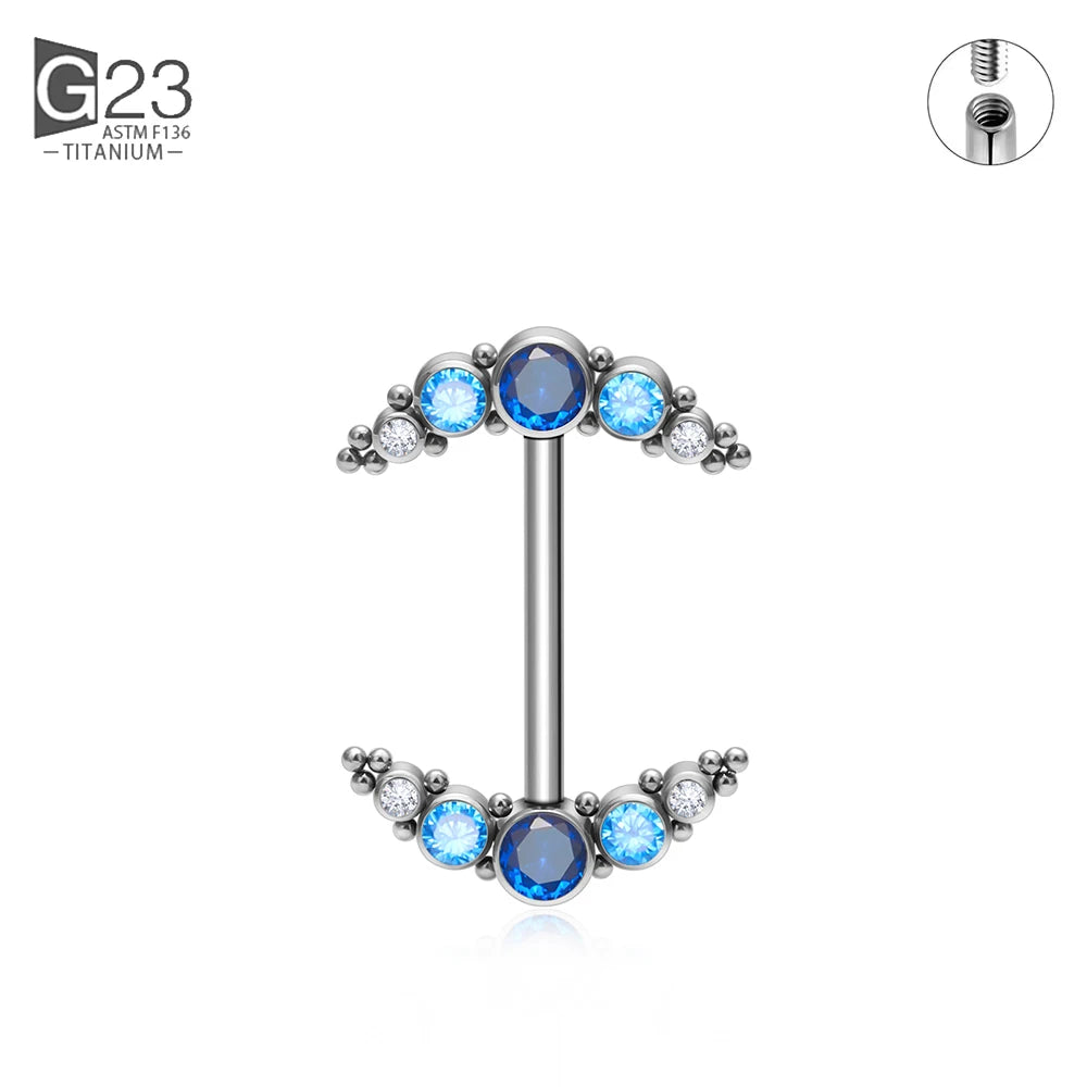14G Nipple Rings G23 Titanium Barbell Zircon Nipple Shield Piercing for Women Girls Sexy Nipple Piercing Jewelry Good Vibrations