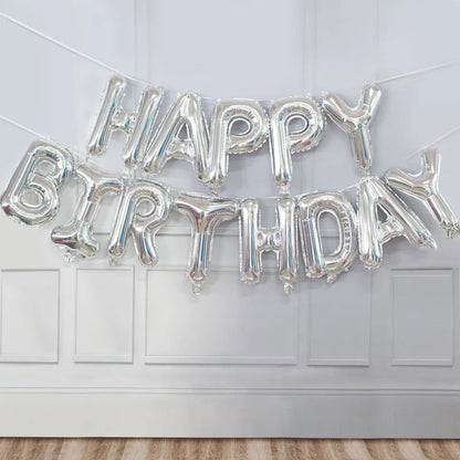 Happy Birthday Balloons Blue Golden Red Pink Black Foil Balloons Boys Girls Birthday Party Decoration Supplies Hanging Decor Good Vibrations