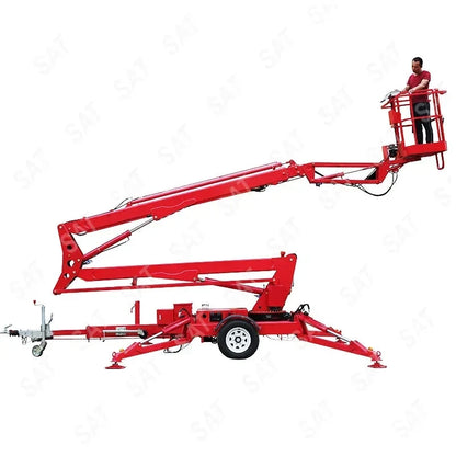 Portable Lifter Telescoping 12m-24m Aerial Trailer Towable Manlift Tow Behind Small Boom Man Lift Good Vibrations