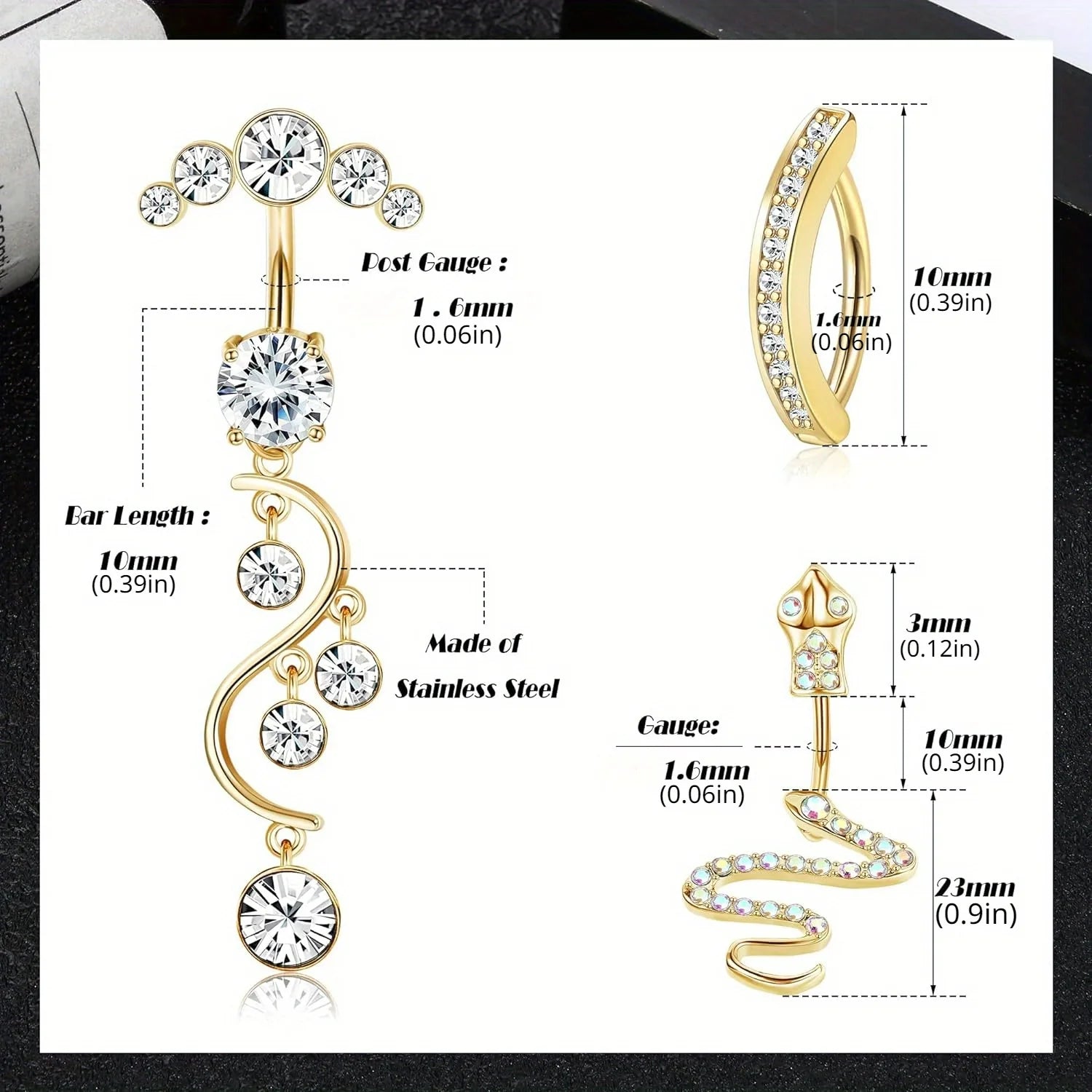Bobisty 1PC 316L Surgical Stainless Steel Belly Button Ring Dangle for Women Navel Rings Cute Butterfly Clicker Belly Piercing Good Vibrations Adult Super Store