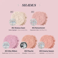 Flower Knows Swan Ballet Series Swan Embossed Blush Lasting Natural Waterproof Blush Cosmetic Fairy Handheld Mirror Good Vibrations