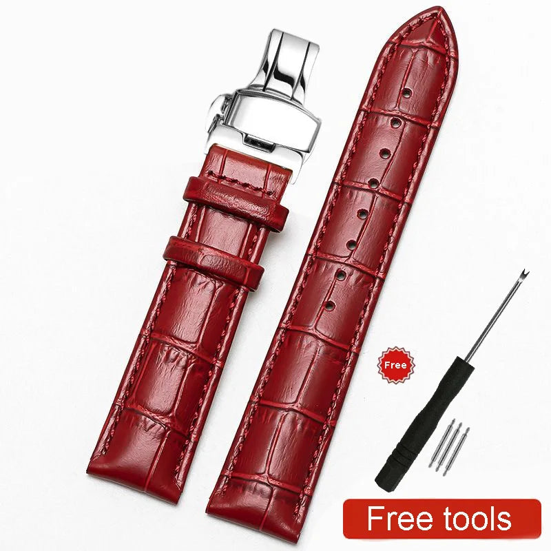 Quick Release *Real Animal Skin* Leather Watch strap13mm 12mm  15mm 17mm 19mm 21m 23mm 24mm 14mm 16mm 18mm 20mm Good Vibrations