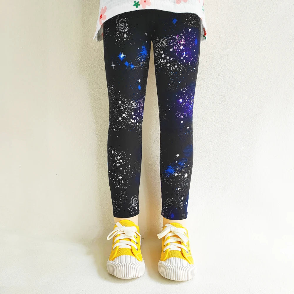 Girls' Leggings Fashion Cartoon Tight Pants Spring and Autumn Baby Girls Slim Fit Flower Leggings Summer Children's Pants Good Vibrations