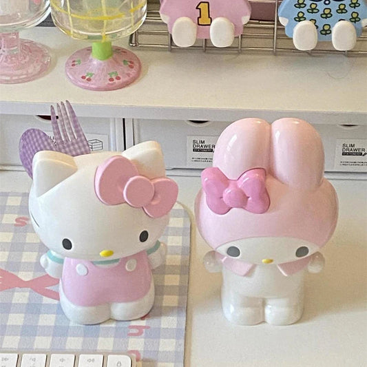 Melody Makeup Brush Holder Cute Cosmetic Organizer Vanity Storage Pink Home Office Desk Decor Gift for Women Girls Best Friend Good Vibrations