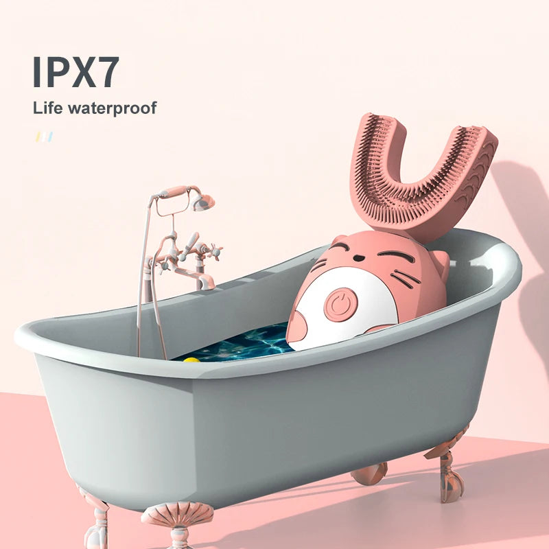 Sonic Electric Toothbrush Kids U-shaped Smart 360 Degrees Ultrasonic Tooth Brush Teeth Whitening For Children IPX7 Waterproof Good Vibrations