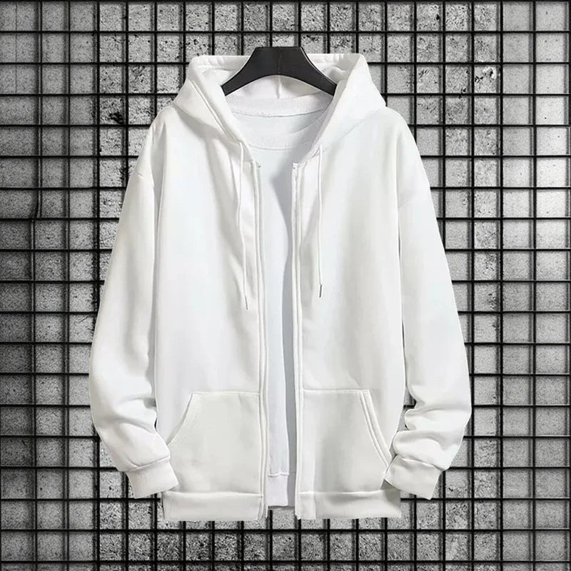 2026 New Arrival Men's Zipper Hoodie Sweatpants 2 Piece Set High Quality Hooded Long Sleeve Sweatshirt Autumn Winter Tracksuit Good Vibrations