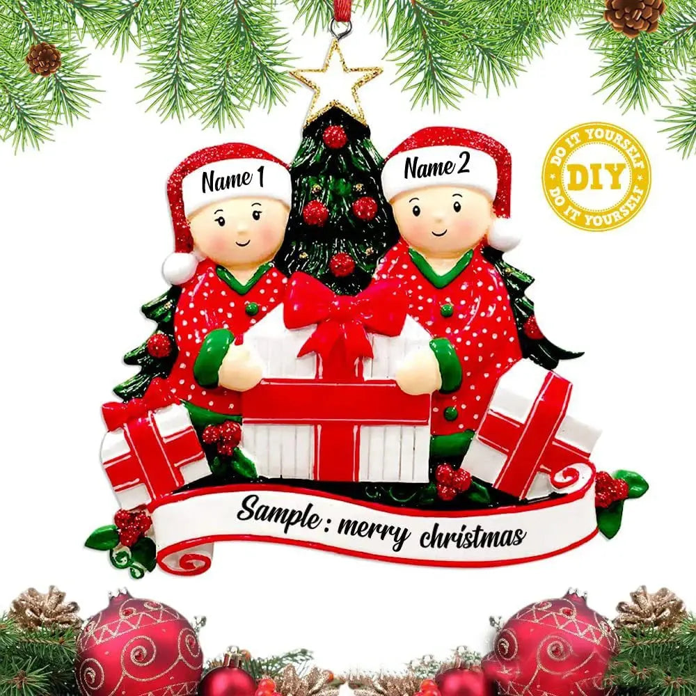 Christmas Tree Hanging Ornaments DIY Personalised Holiday Home Decor Gifts Navidad New Year 2026 Christmas Decorations for Home Good Vibrations