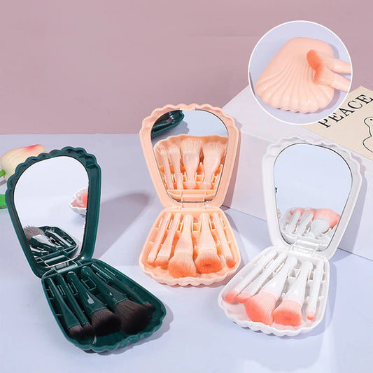 5PCS Makeup Brush Makeup Set Foundation Make-Up Brush Eye Shadow Brush Makeup Brush Set Travel Portable With Mirror Beauty Tool Good Vibrations