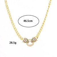 Classic Crystal Leopard Charm Bracelets for Women Fashion Brand Jewelry Set Delicate Zirconia Chain Choker Necklaces Party Gift Good Vibrations
