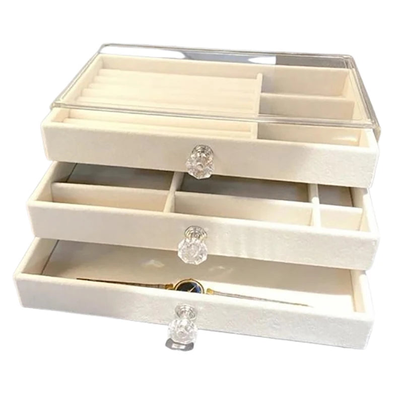 Jewelry Storage Box Home Jewelry Display Box Multi-layer Drawer Necklace Earring Ring Jewelry Organizer Good Vibrations