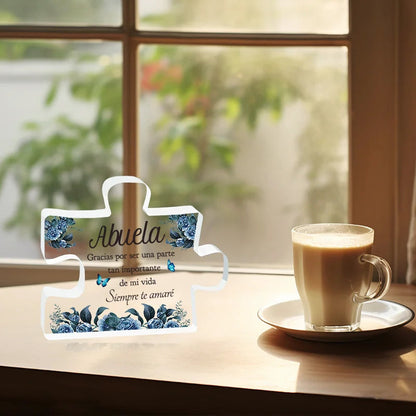 1pc, SpanishGifts For Grandma Acrylic Decorations Delicate Grandma Gifts From Grandchildren Christmas Anniversary Birthday Gifts Good Vibrations