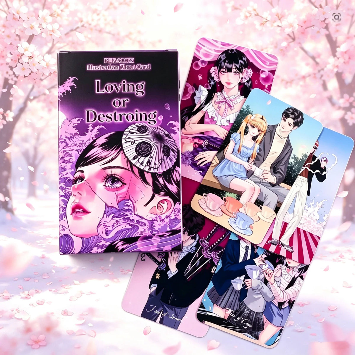 “Loving or Destroying” Anime-style Tarot Deck, 78 Cards per Set (10.2x6.0cm), Destiny Divination Board Game, Witch Prophecy Card Good Vibrations