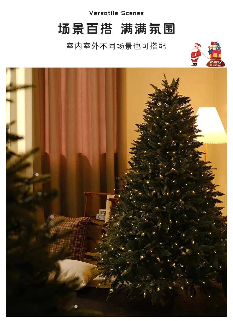 Christmas Tree PE Encrypted Christmas Decoration with Lights,Folding and Retractable Pine Needles,Christmas Tree Set Decoration Good Vibrations