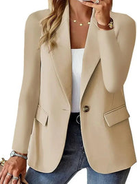 Women's Oversized Blazer Jacket Business Suit Coat Lapel Long Sleeve Solid Button Casual Elegant Coat Trendy Loose Outwear Good Vibrations