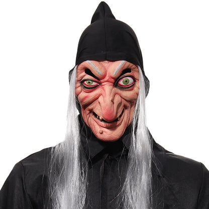 Halloween Horror Witch Mask Cosplay Ghost Face Joker Sorceress Old Nana Grandma Latex Helmet Haunted House Party Costume Props Good Vibrations